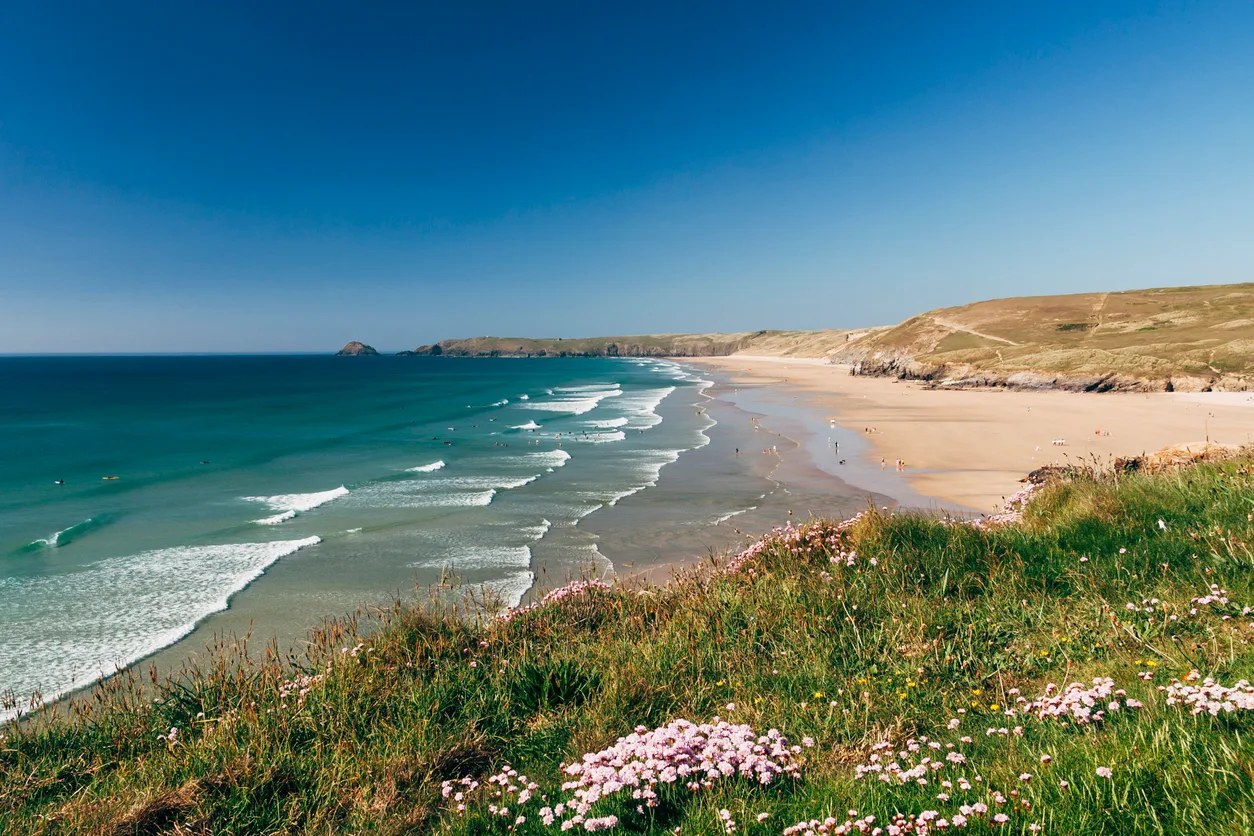 Perranporth Beach with Perranuthoe Cottage Retreat