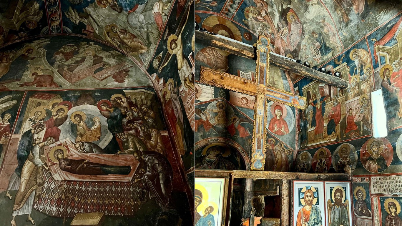 Byzantine Frescos in Church of St. Mary & Hidden Chapels