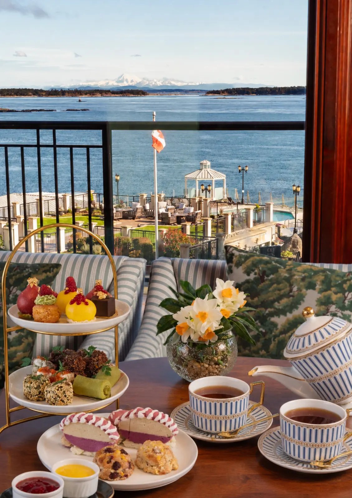 Oak Bay Beach Hotel Afternoon Tea with Ocean Views