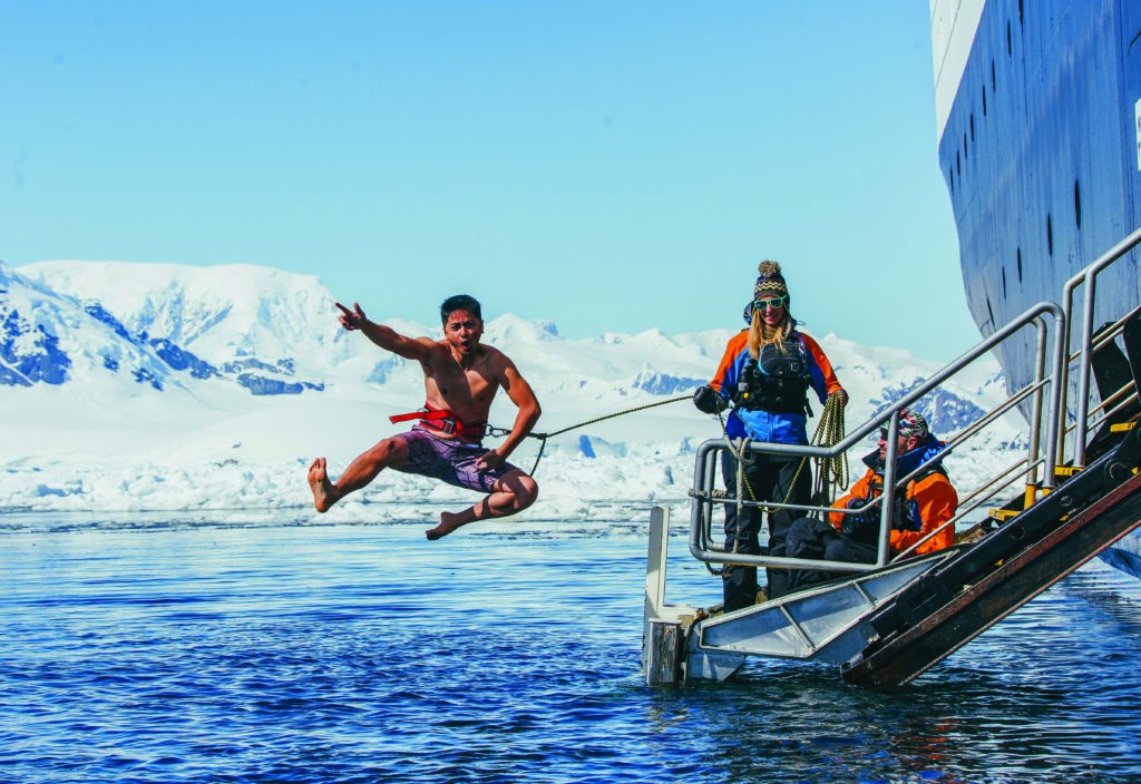 Polar Plunge Off the Zodiac Landing