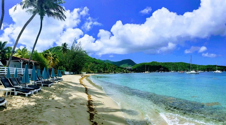 Grande Anse d'Arlet Beach Morning, Village & Church Pier