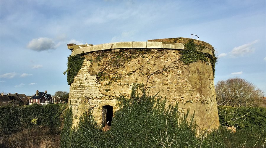 Martello Tower & Highland House Ruins at Sunset