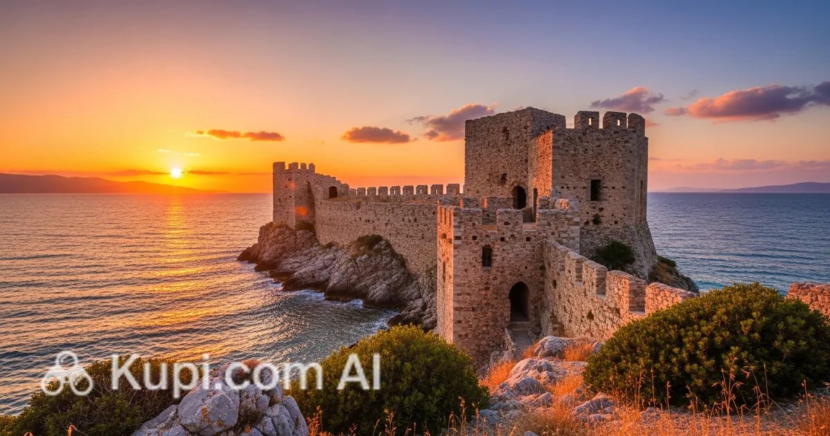 Myrina's Byzantine Kastro at Golden Hour