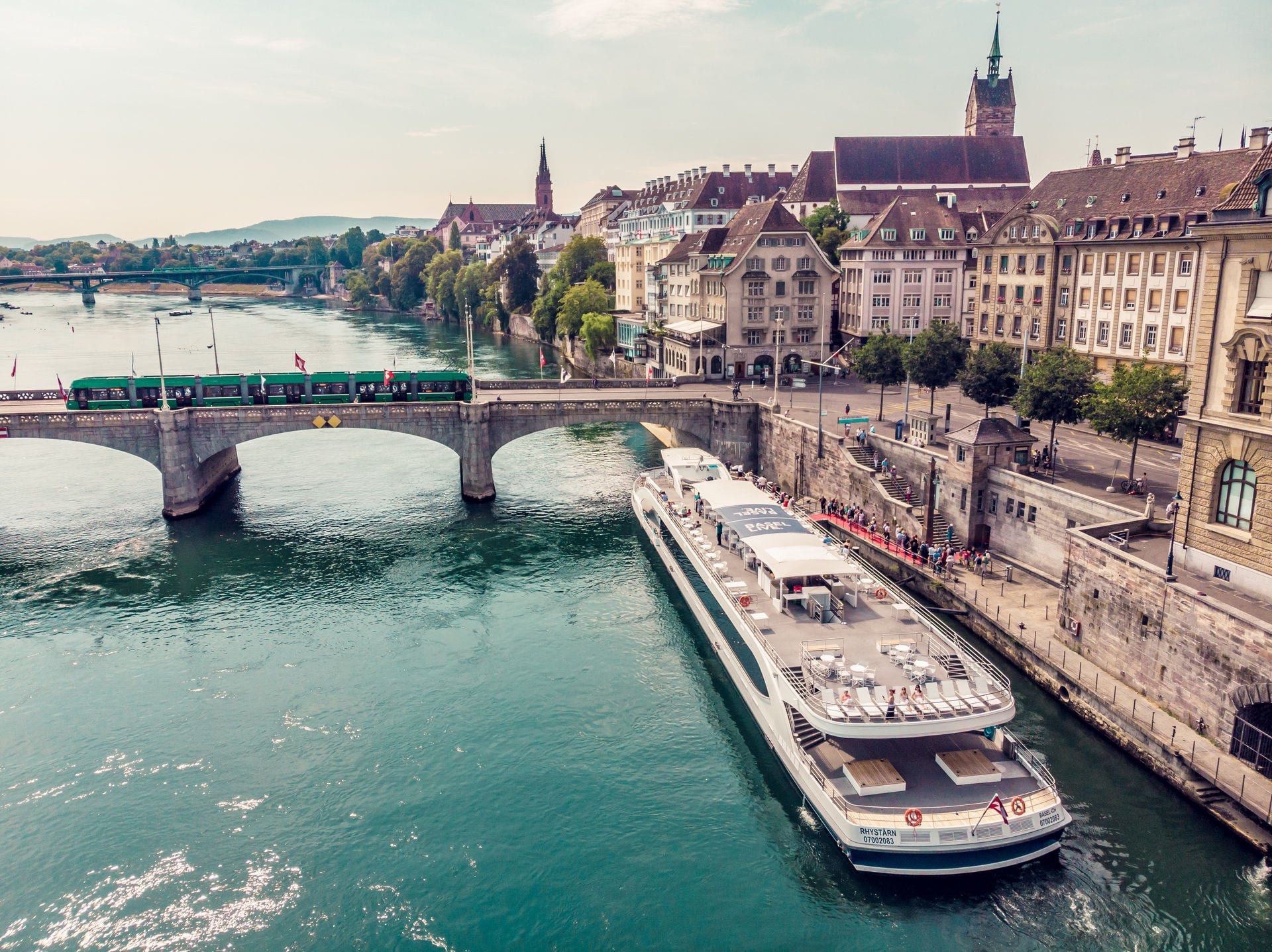 Scenic Rhine city-and-port cruise aboard a classic Basel riverboat