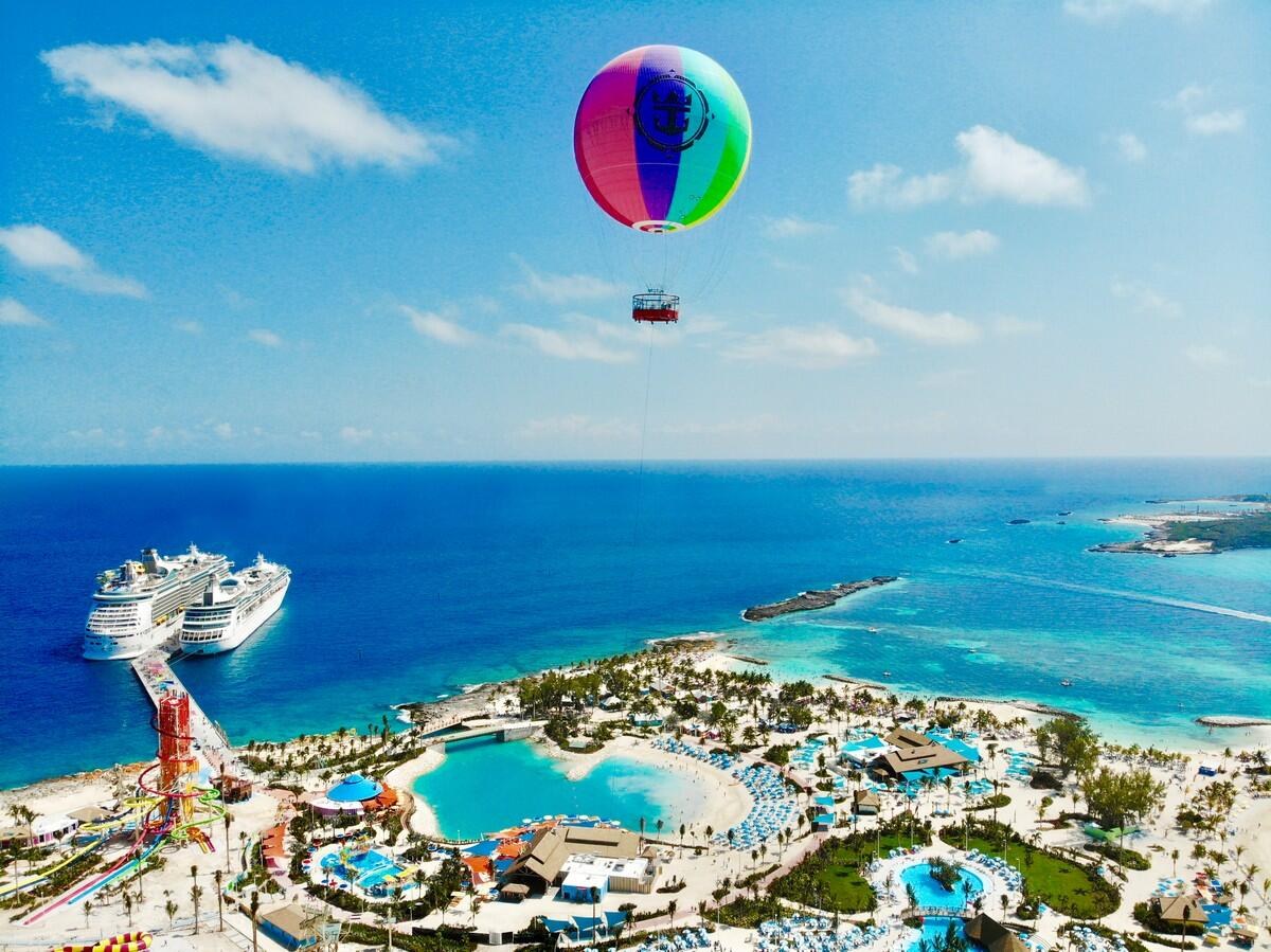 Up, Up and Away — 450-ft tethered helium balloon over the island