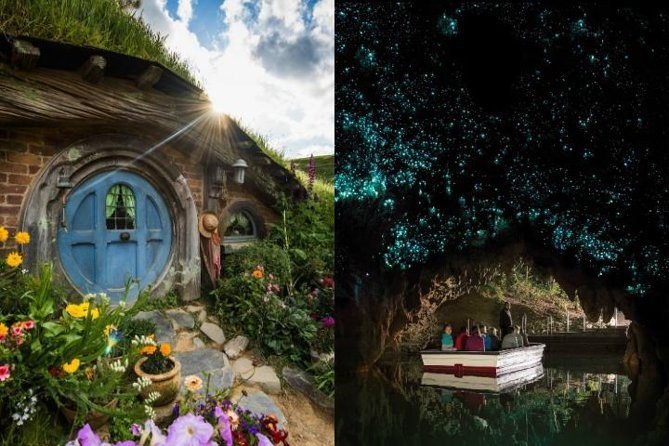 Hobbiton Movie Set & Waitomo Glowworm Caves: Full-Day Private Tour