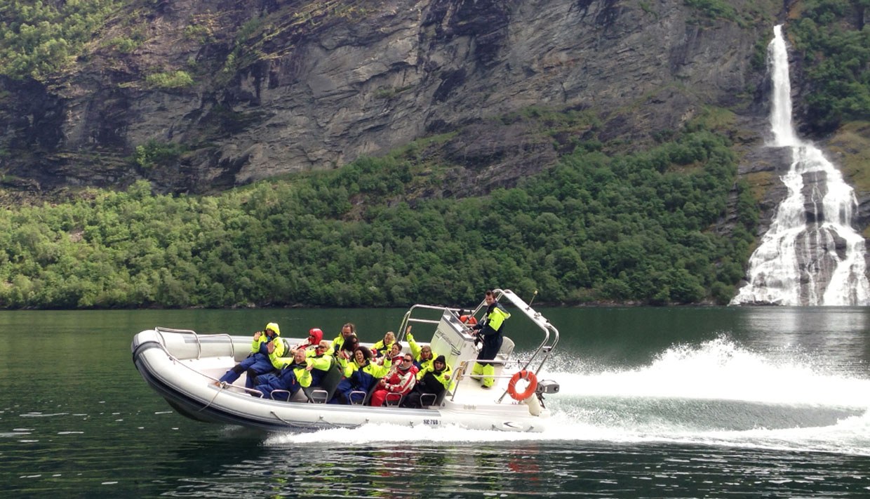 Geirangerfjord Private RIB Speedboat: Seven Sisters Up-Close