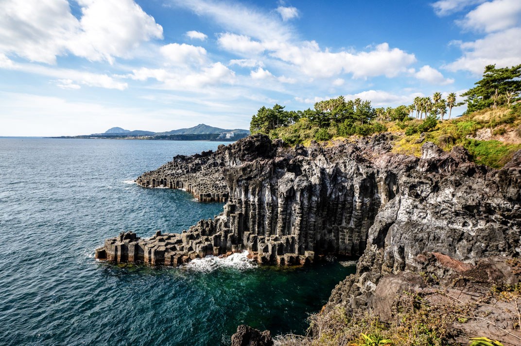 Daepo Jusangjeolli Cliffs & Jeongbang Waterfall: Jeju's Wild Coast