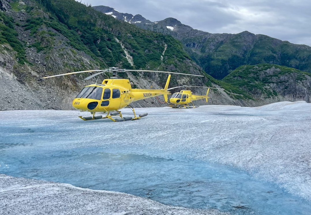 Helicopter Glacier Landing on the Juneau Icefield