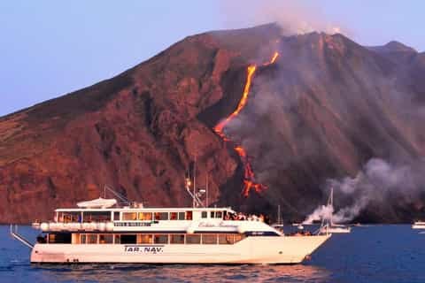 Private Boat Tour Around Stromboli with Swim & Strombolicchio Stop
