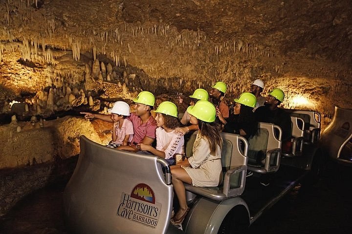 Harrison's Cave Signature electric-tram descent through living limestone