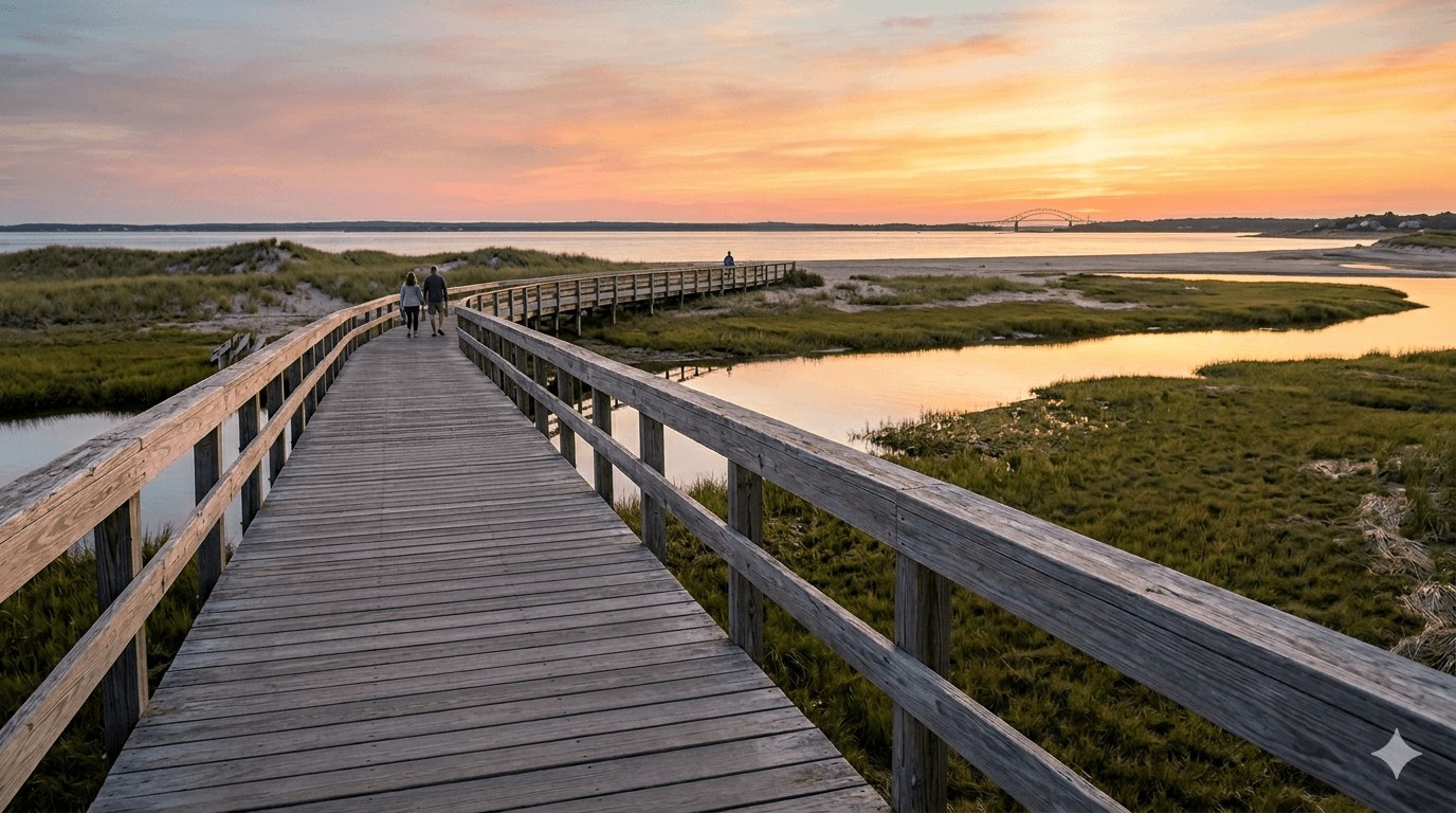 Sandwich Boardwalk, Glass Museum & Town Stroll