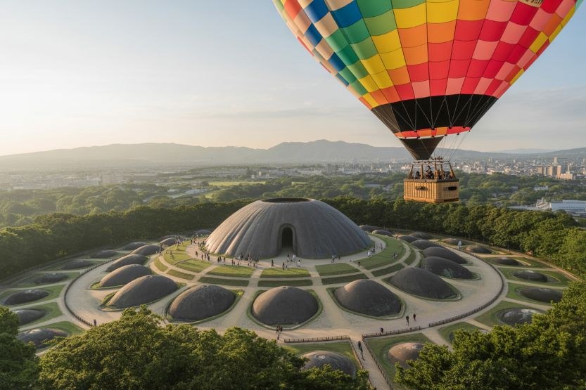 Emperor Nintoku's Tomb: UNESCO Keyhole Kofun Balloon Flight