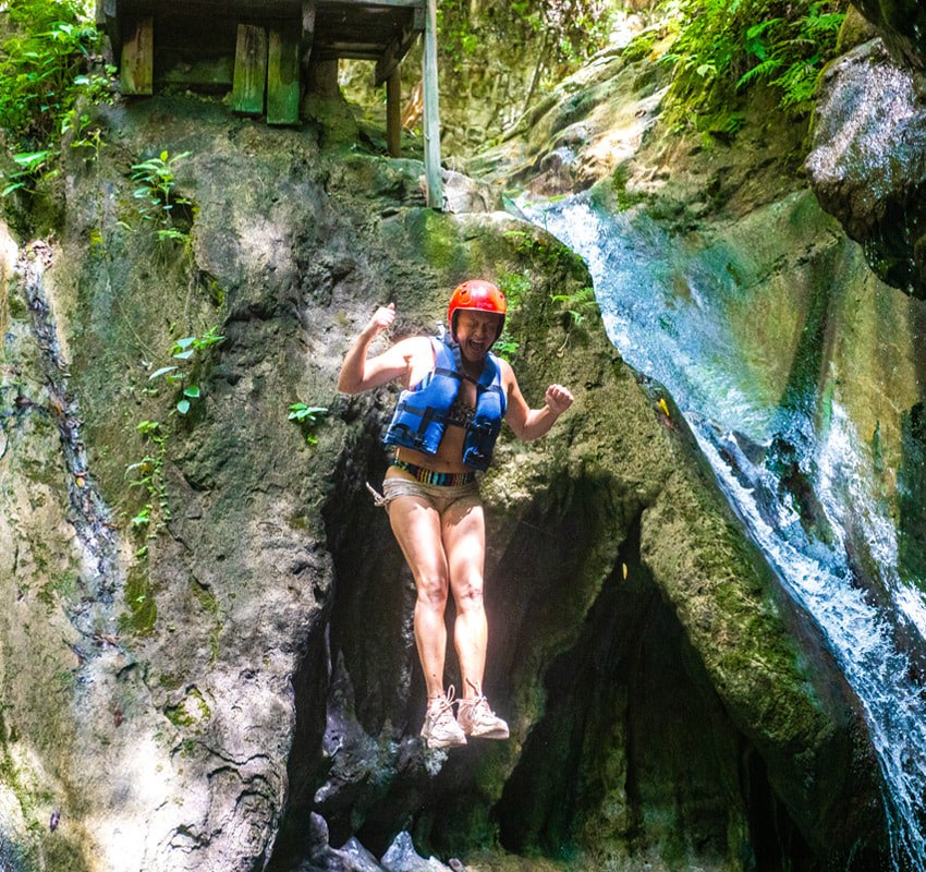 The full 27 jumps at the Damajagua Waterfalls (27 Charcos) with certified canyon guides
