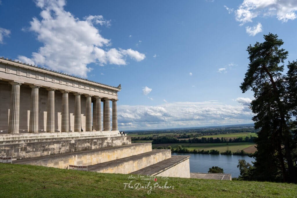 Walhalla by Danube riverboat — the marble Hall of Fame above Donaustauf