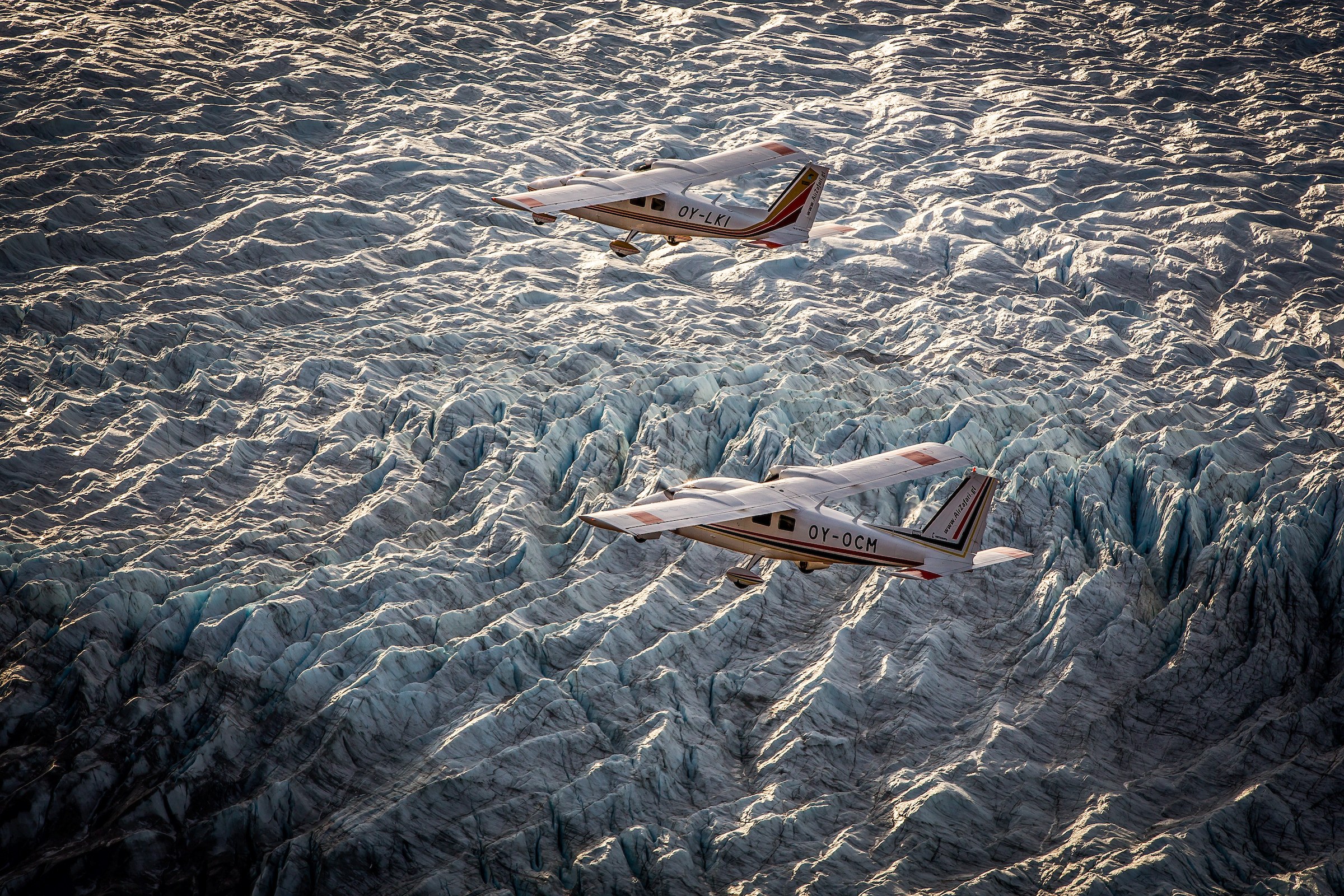 Scenic Arctic Flightseeing Over the Greenland Ice Cap