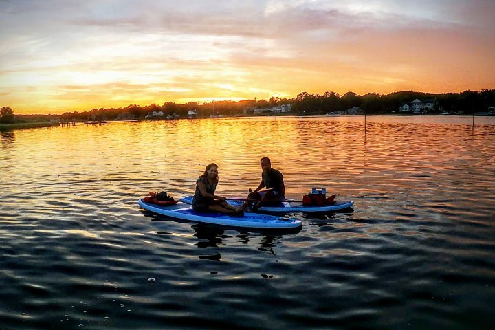 Stand-Up Paddleboard Sunset Through the Estuary