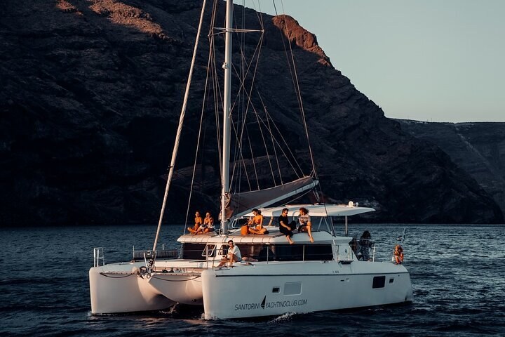 Santorini Caldera: Luxury Private Catamaran Sunset Sail