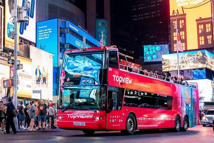 NYC Classic Open-Top Bus Tour: Hop-On Hop-Off with Night Cruise