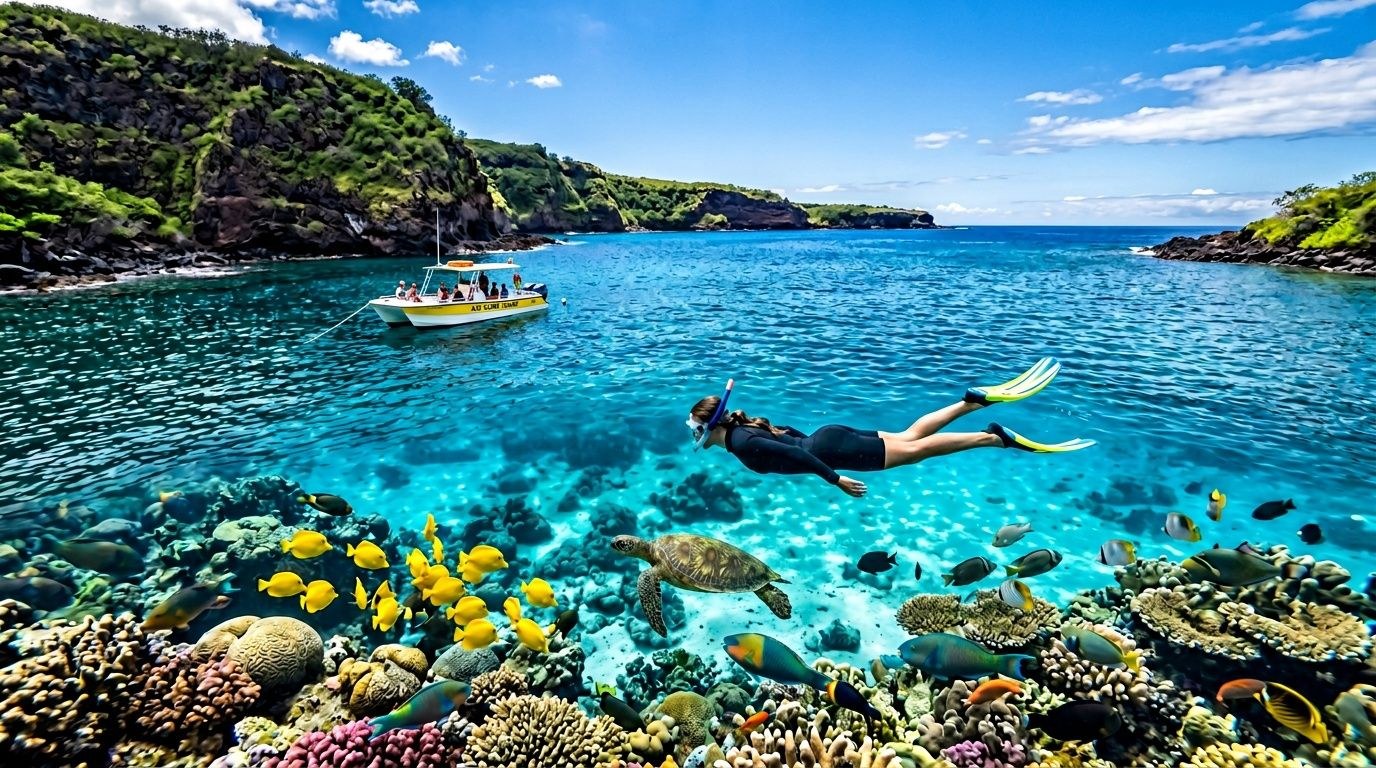 Pacific Wildlife Snorkel: Pristine Coral & Pelagic Species