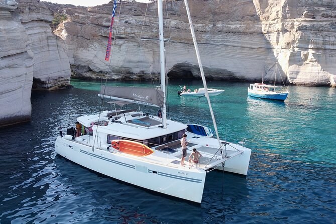 Milos Sunset Catamaran to Kleftiko: Afternoon Sail with Open Bar