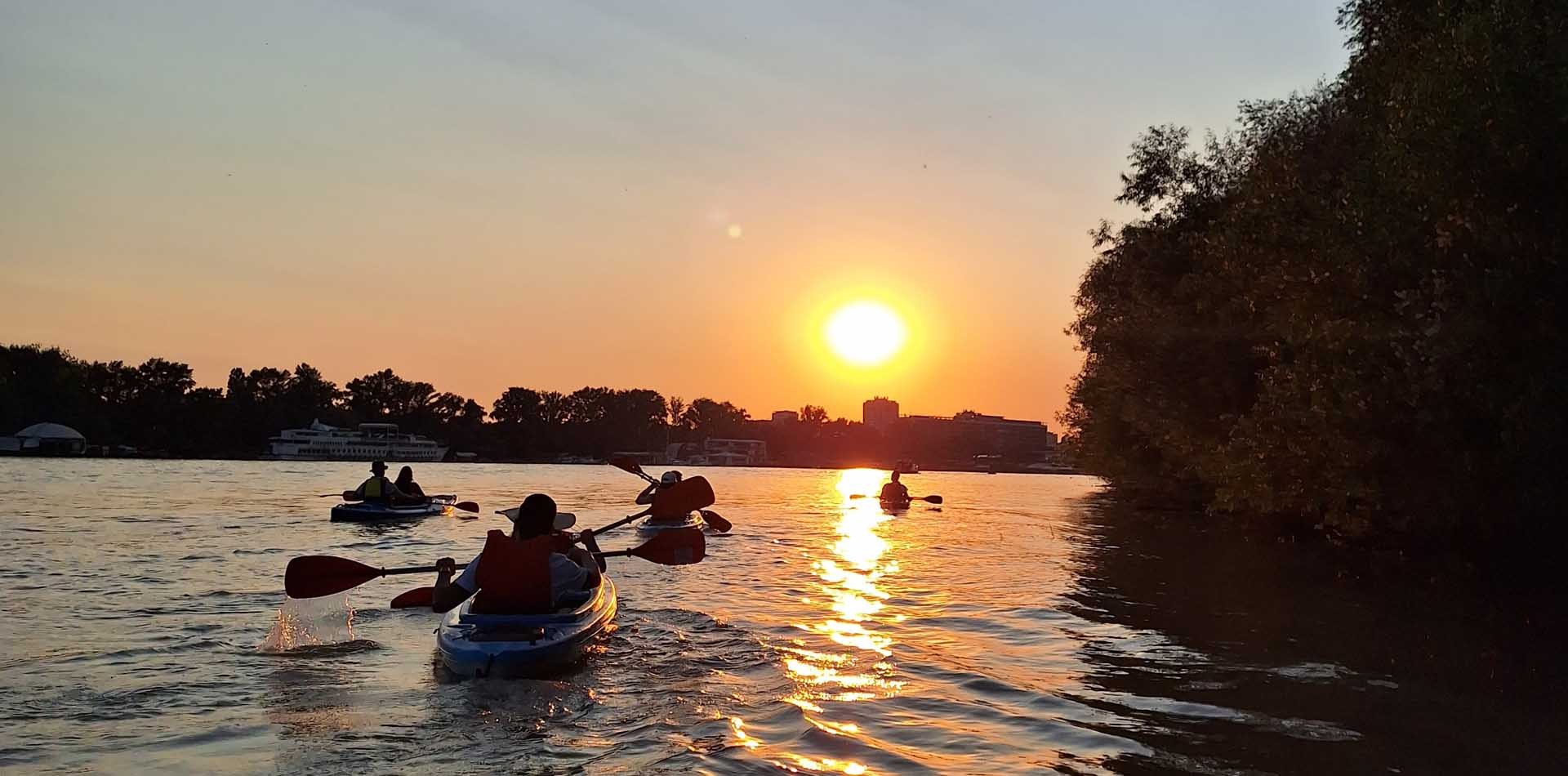 Danube Sunset Kayak: Ilok to the Serbian Island Sandbar