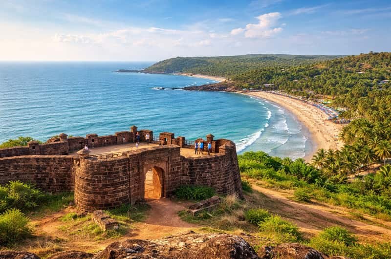 Fort Aguada Sunset & Sinquerim Beach: Private Coastal Drive