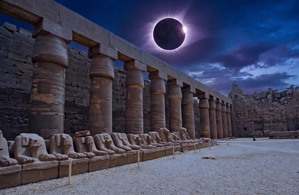 Totality at Luxor Temple: Eclipse Over the Pharaohs