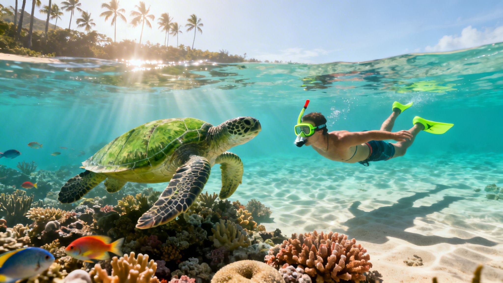 Sea-Turtle Encounter & Coral Garden Snorkel at Dawn
