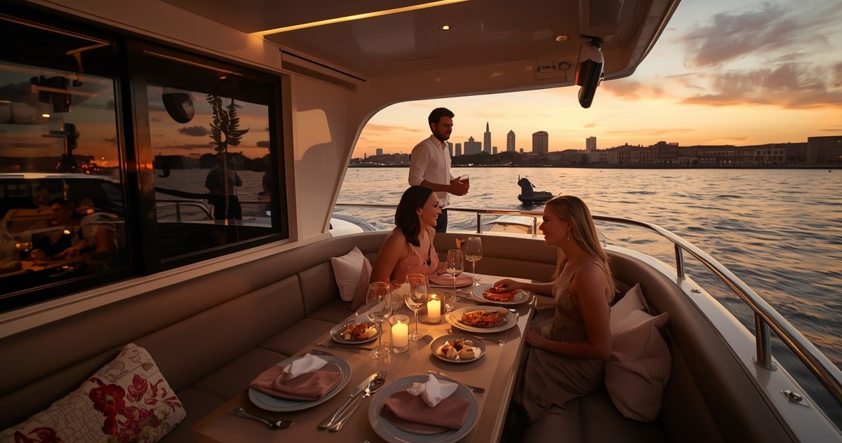 Private Yacht Sunset Cruise with Gourmet Dinner Aboard