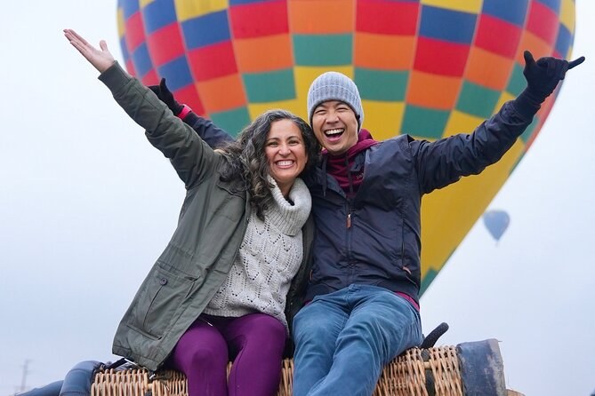 Sunrise Hot-Air Balloon Flight Over the Coastline